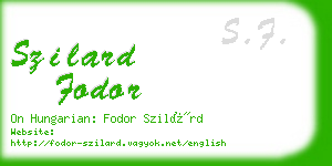szilard fodor business card